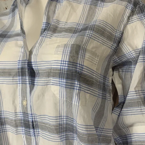 Anthropologie Grayson Blue Plaid Button Down Shirt - Picture 7 of 13